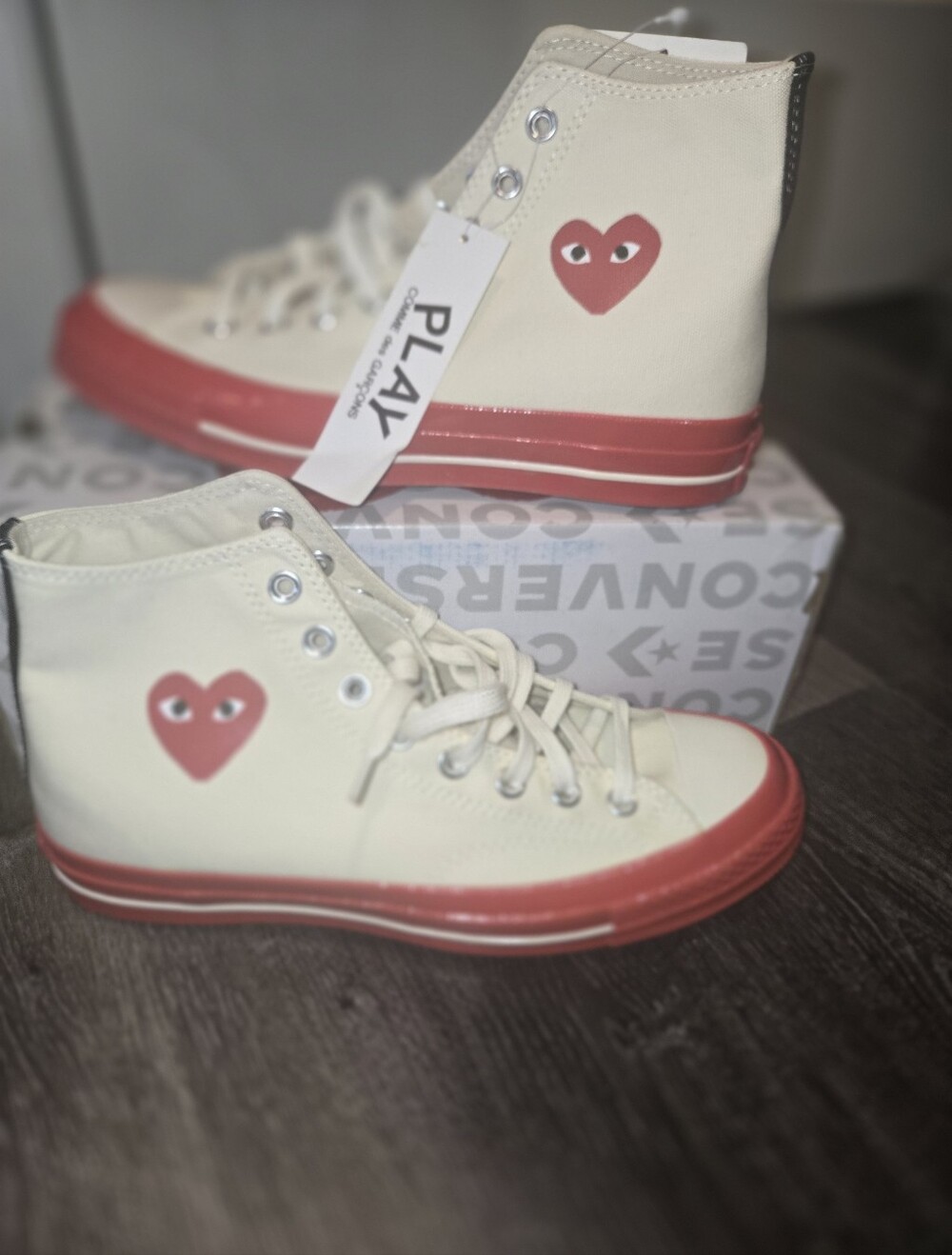 NWT Converse x Comme des Garcons PLAY Chuck 70 Hi: Men’s 8 / Women’s 10